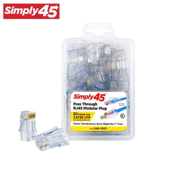 Pass Through Blue Tint - Cat5e UTP - 50pc Clamshell